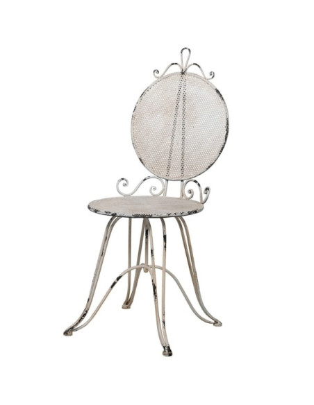 Chaise de jardin en métal effet antique