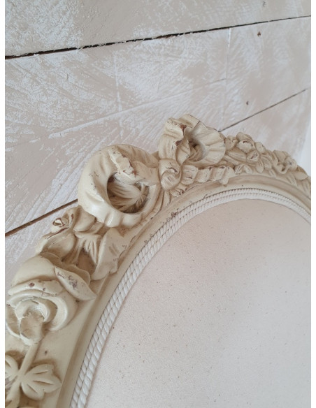 Fauteuil en acajou finition vieillie crème Valbonne