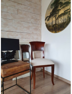 Chaise en noyer bois massif