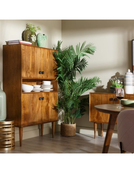 Vaisselier rétro en manguier Aniba