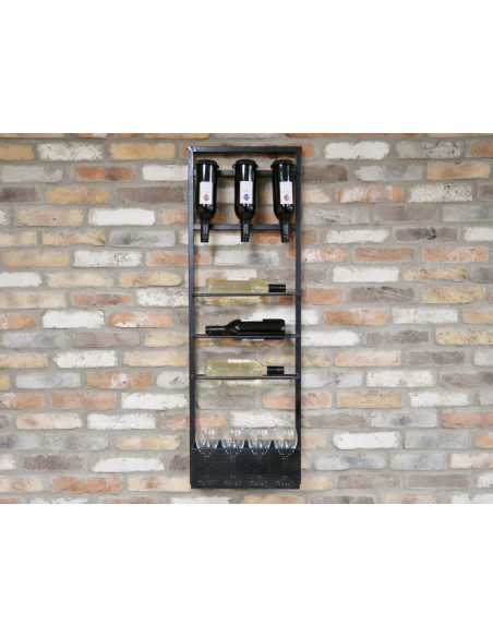 Rack métallique pour bouteilles et verres