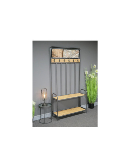 Meuble porte-manteaux avec miroir pour hall d'entrée