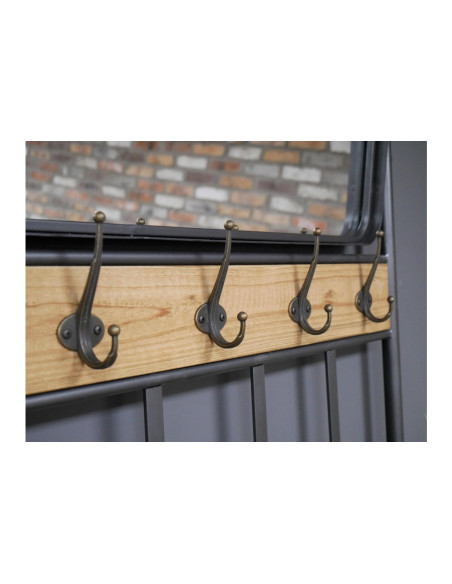 Meuble porte-manteaux avec miroir pour hall d'entrée