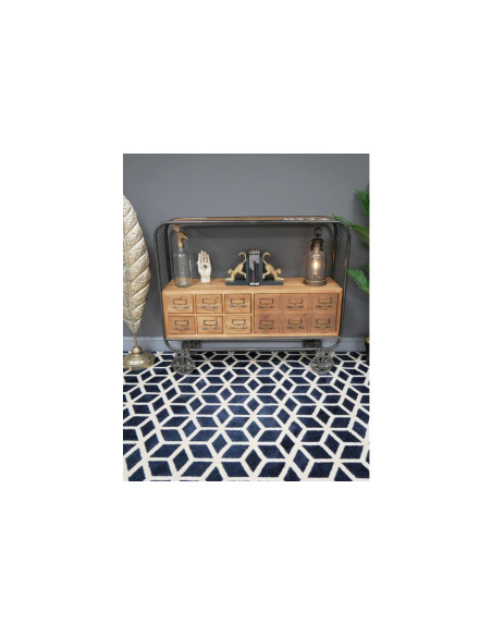 Meuble d'appoint sur roues avec multi-tiroirs et rangements