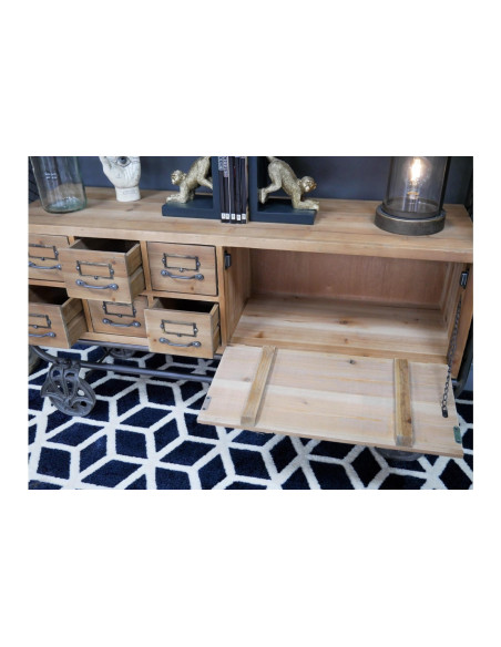 Meuble d'appoint sur roues avec multi-tiroirs et rangements