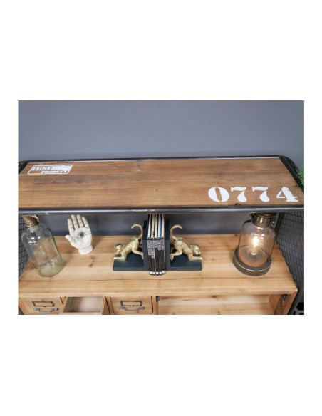 Meuble d'appoint sur roues avec multi-tiroirs et rangements