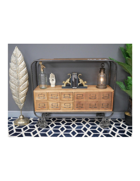 Meuble d'appoint sur roues avec multi-tiroirs et rangements