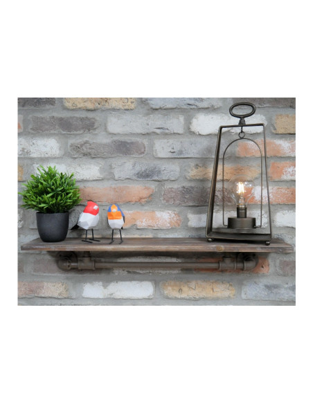 Tablette en bois avec support en métal Indus
