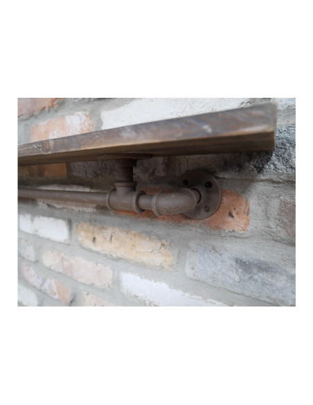 Tablette en bois avec support en métal Indus