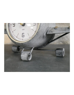 Horloge avion métal gris 2