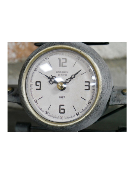 Horloge avion métal gris