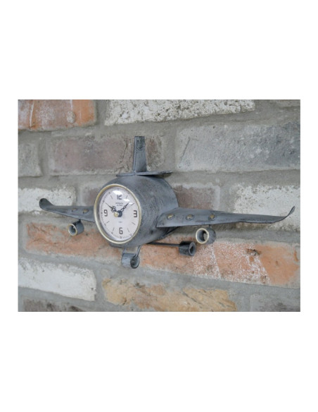 Horloge avion métal gris