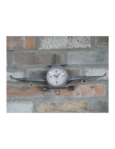 Horloge avion métal gris