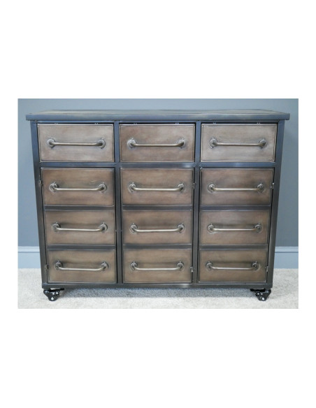 Buffet industriel métallique sur roues