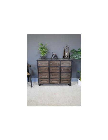 Buffet industriel métallique sur roues