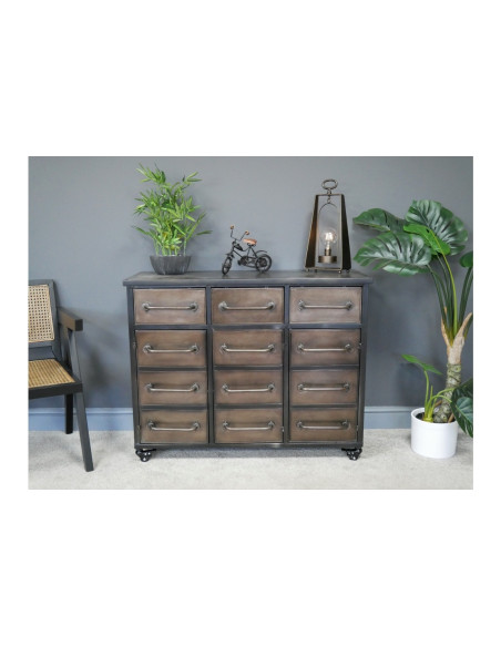 Buffet industriel métallique sur roues