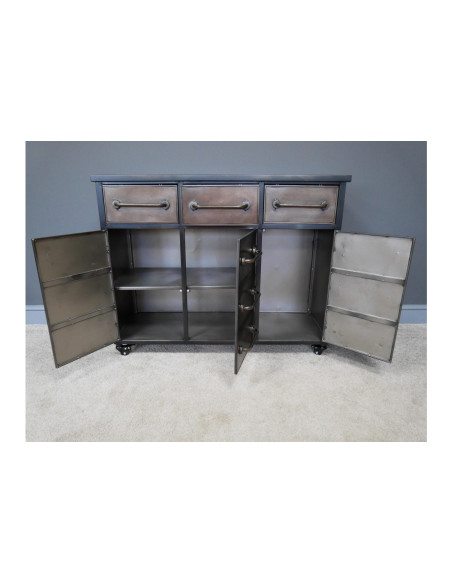 Buffet industriel métallique sur roues