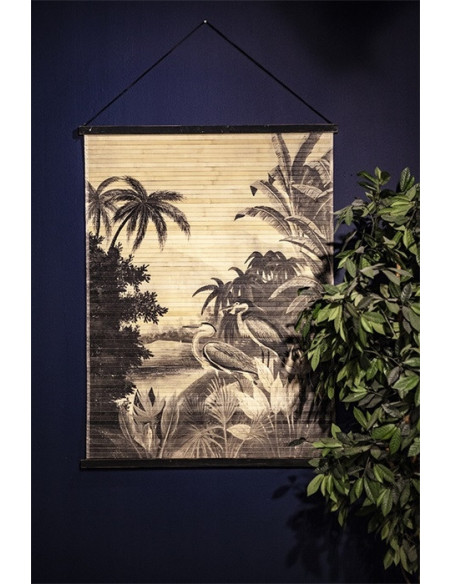 Déco murale rectangulaire Jungle en bambou 85 cm H