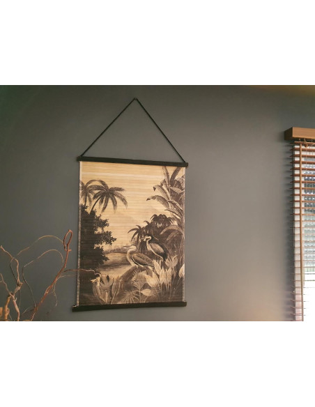 Déco murale rectangulaire Jungle en bambou 85 cm H