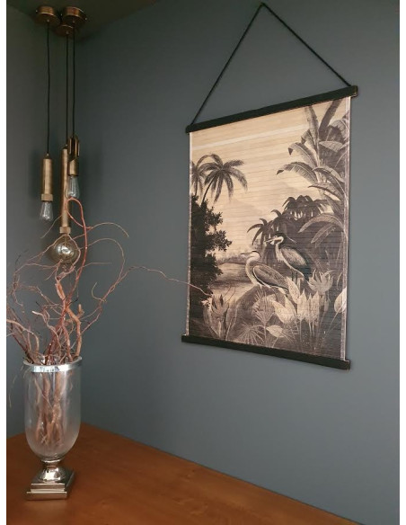 Déco murale rectangulaire Jungle en bambou 85 cm H