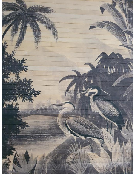 Déco murale rectangulaire Jungle en bambou 85 cm H