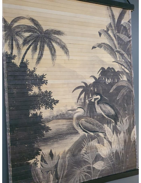 Déco murale rectangulaire Jungle en bambou 85 cm H