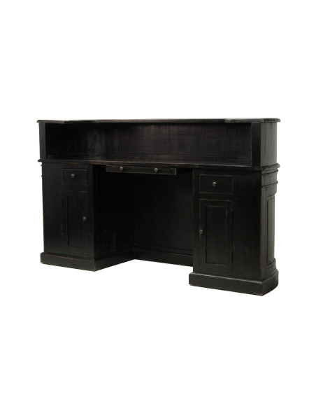 Comptoir de bar noir en bois rétro