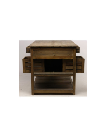 Ilot central de cuisine avec caissons et tiroirs