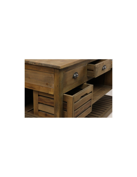 Ilot central de cuisine avec caissons et tiroirs