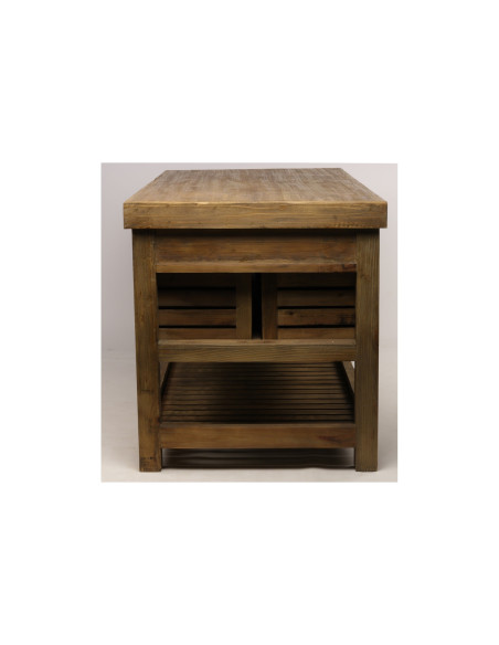 Ilot central de cuisine avec caissons et tiroirs