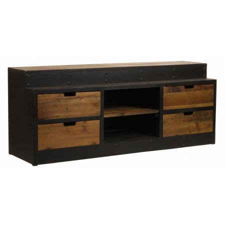 Meuble TV indus en bois et métal Meuble TV indus en bois et métal