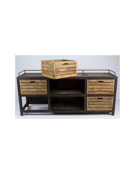 Enfilade indus en bois et métal avec caisses