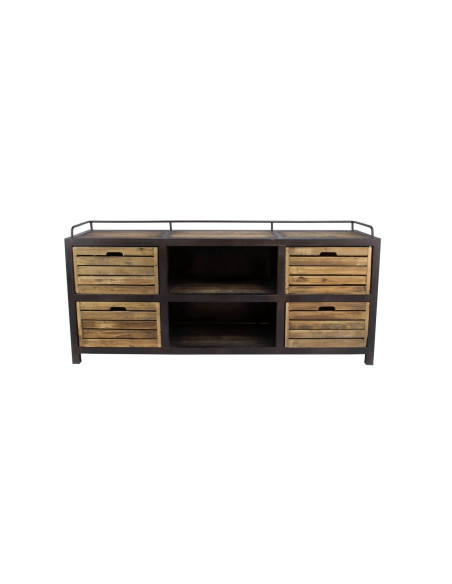 Enfilade indus en bois et métal avec caisses