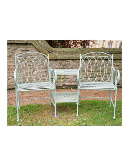Double fauteuil de jardin avec table