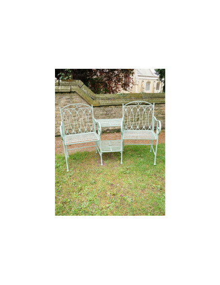 Double fauteuil de jardin avec table
