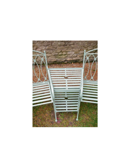 Double fauteuil de jardin avec table