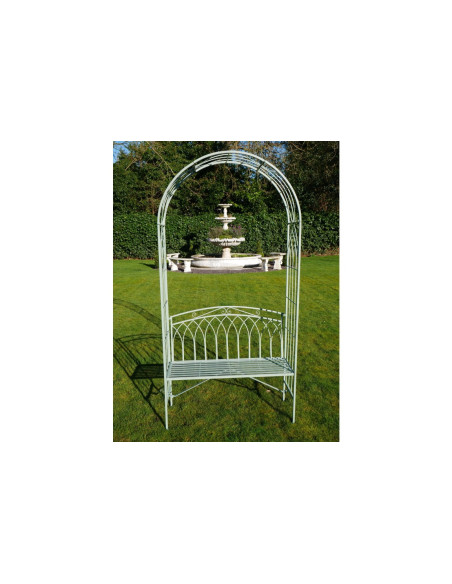 Banc de jardin en métal et arche