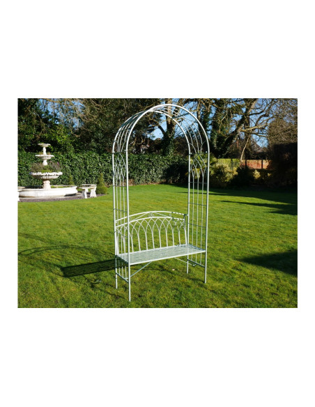 Banc de jardin en métal et arche