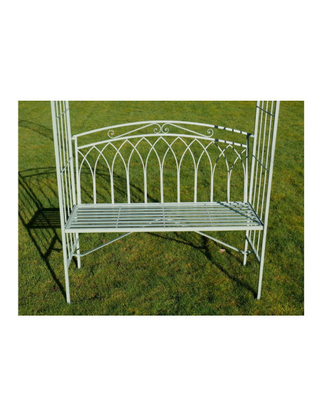 Banc de jardin en métal et arche