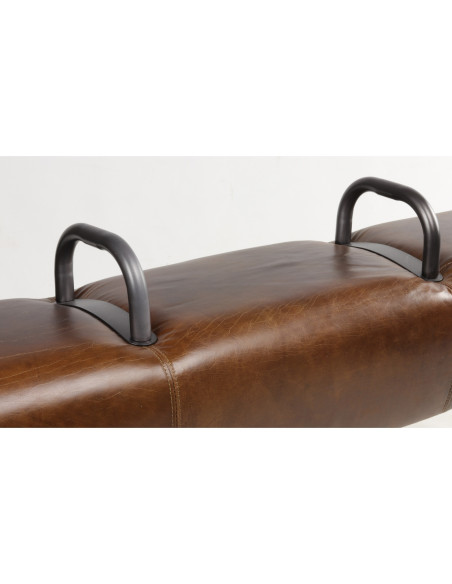 Banc en cheval d’arçon en cuir