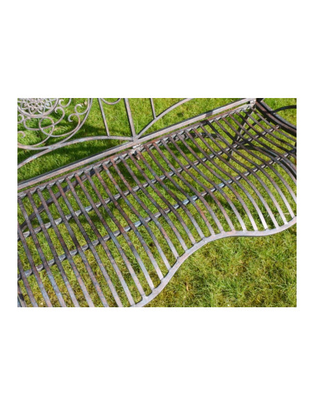 Banc de jardin en métal effet antique