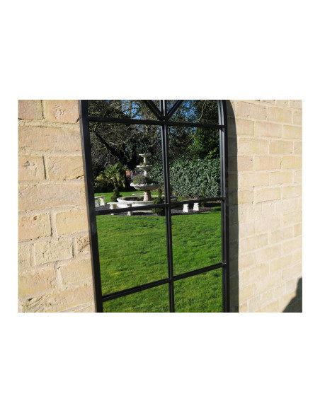 Miroir fenêtre en métal noir 165 cm