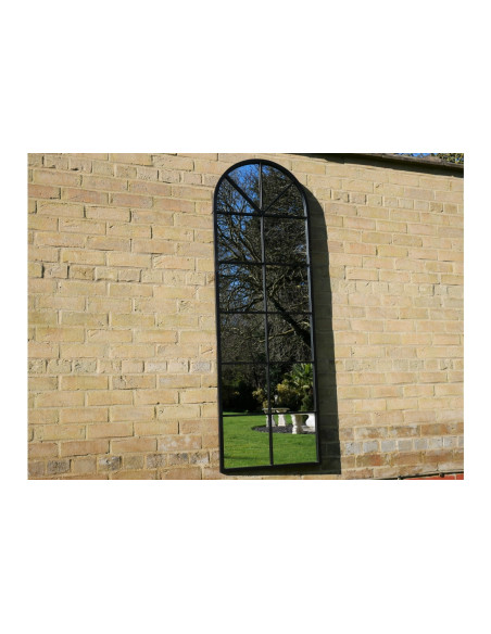 Miroir fenêtre en métal noir 165 cm