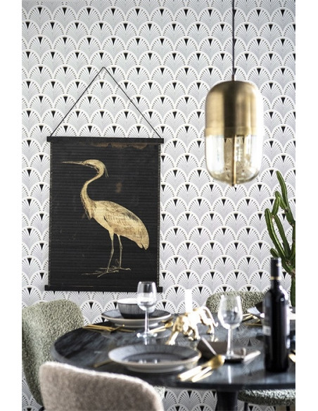 Déco murale rectangulaire Grue Cendrée