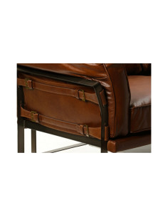 Canapé indus en cuir et métal 2