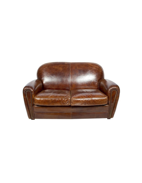 Canapé club 2 places en cuir