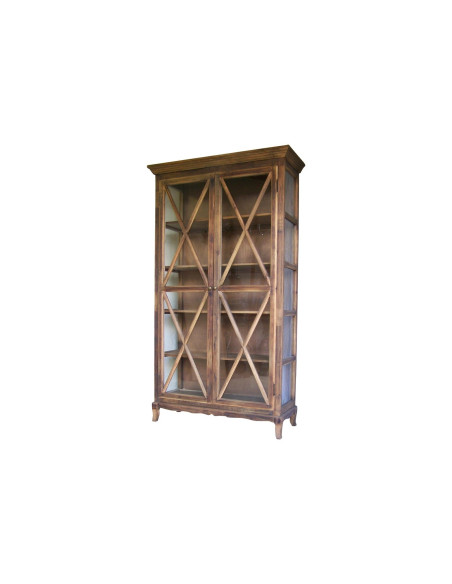 Armoire vitrée ancienne en bois recyclé