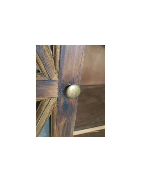 Armoire vitrée ancienne en bois recyclé