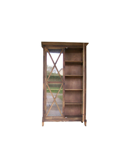 Armoire vitrée ancienne en bois recyclé