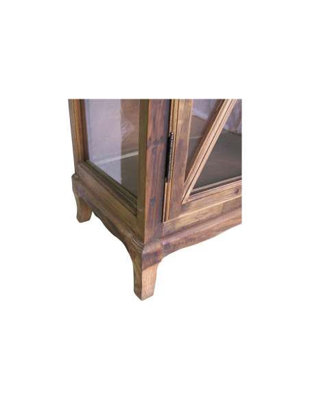 Armoire vitrée ancienne en bois recyclé